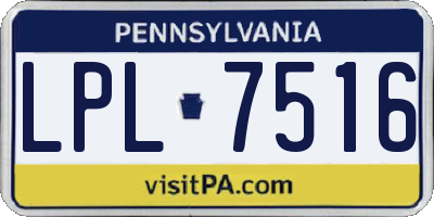 PA license plate LPL7516
