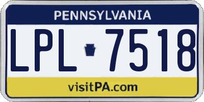 PA license plate LPL7518