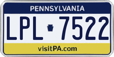 PA license plate LPL7522