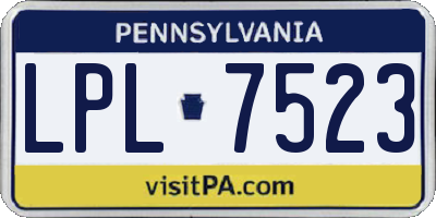 PA license plate LPL7523