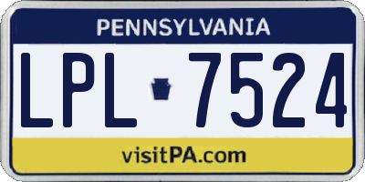 PA license plate LPL7524