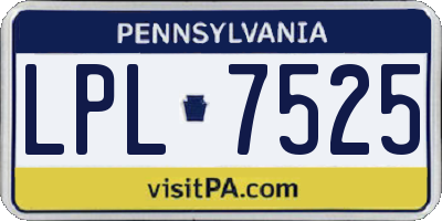 PA license plate LPL7525