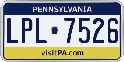 PA license plate LPL7526