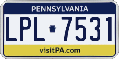PA license plate LPL7531