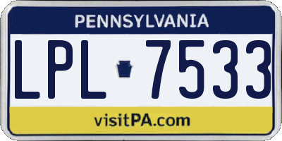 PA license plate LPL7533