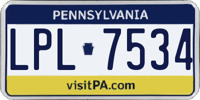 PA license plate LPL7534