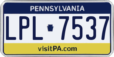 PA license plate LPL7537