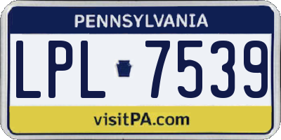PA license plate LPL7539