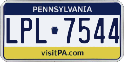 PA license plate LPL7544