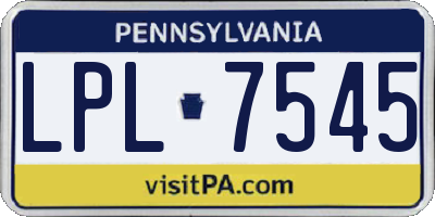 PA license plate LPL7545