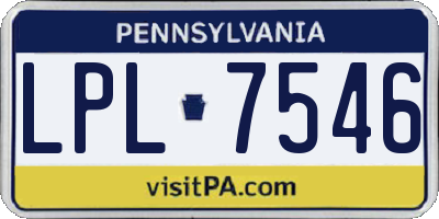 PA license plate LPL7546