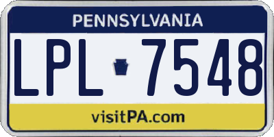 PA license plate LPL7548