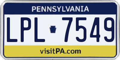 PA license plate LPL7549