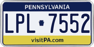 PA license plate LPL7552