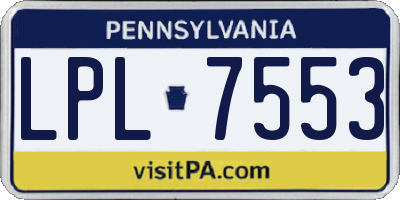 PA license plate LPL7553