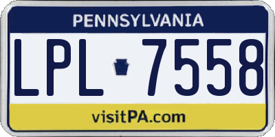 PA license plate LPL7558