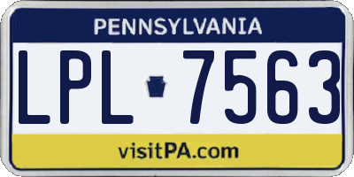 PA license plate LPL7563