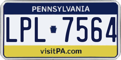 PA license plate LPL7564