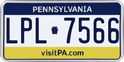 PA license plate LPL7566