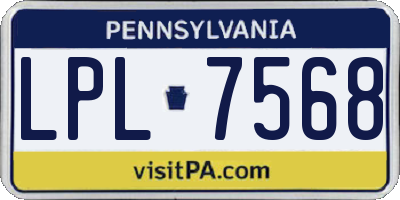 PA license plate LPL7568