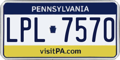 PA license plate LPL7570