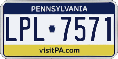 PA license plate LPL7571