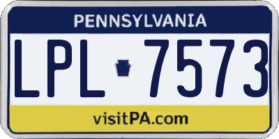 PA license plate LPL7573
