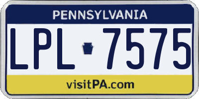 PA license plate LPL7575