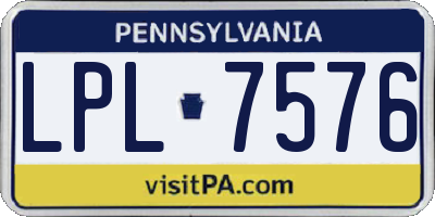 PA license plate LPL7576