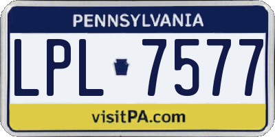 PA license plate LPL7577