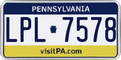 PA license plate LPL7578
