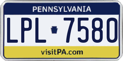 PA license plate LPL7580