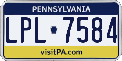 PA license plate LPL7584