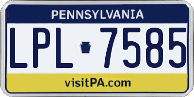 PA license plate LPL7585