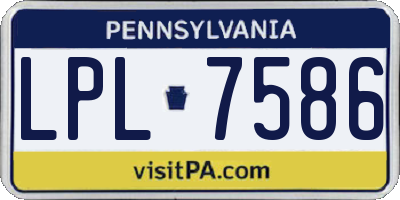 PA license plate LPL7586