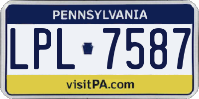 PA license plate LPL7587