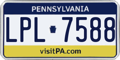 PA license plate LPL7588
