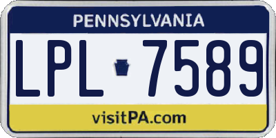 PA license plate LPL7589