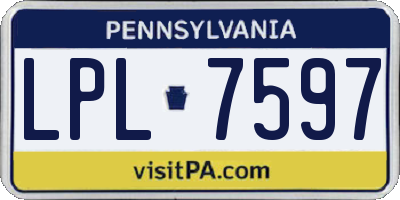 PA license plate LPL7597