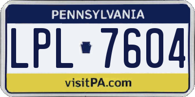 PA license plate LPL7604