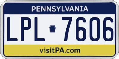PA license plate LPL7606
