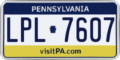 PA license plate LPL7607