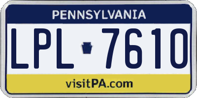 PA license plate LPL7610