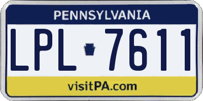 PA license plate LPL7611