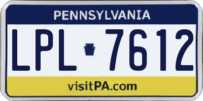 PA license plate LPL7612