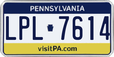 PA license plate LPL7614