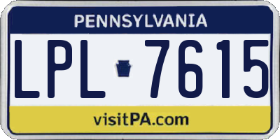 PA license plate LPL7615