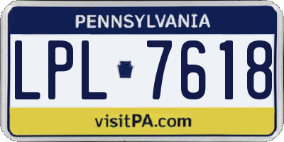 PA license plate LPL7618