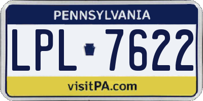 PA license plate LPL7622