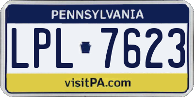 PA license plate LPL7623